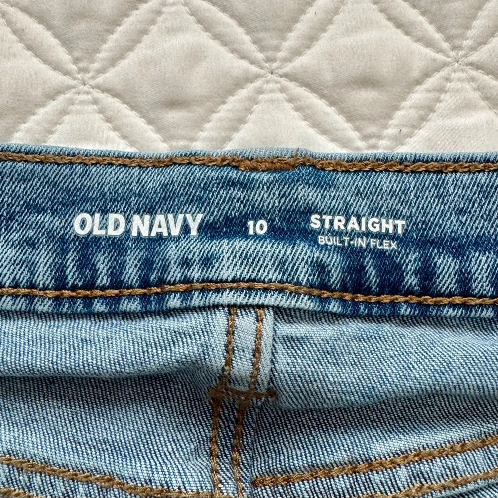 Old Navy Boys Blue Denim Jeans Straight Leg Built in Flex Stretch Size 10